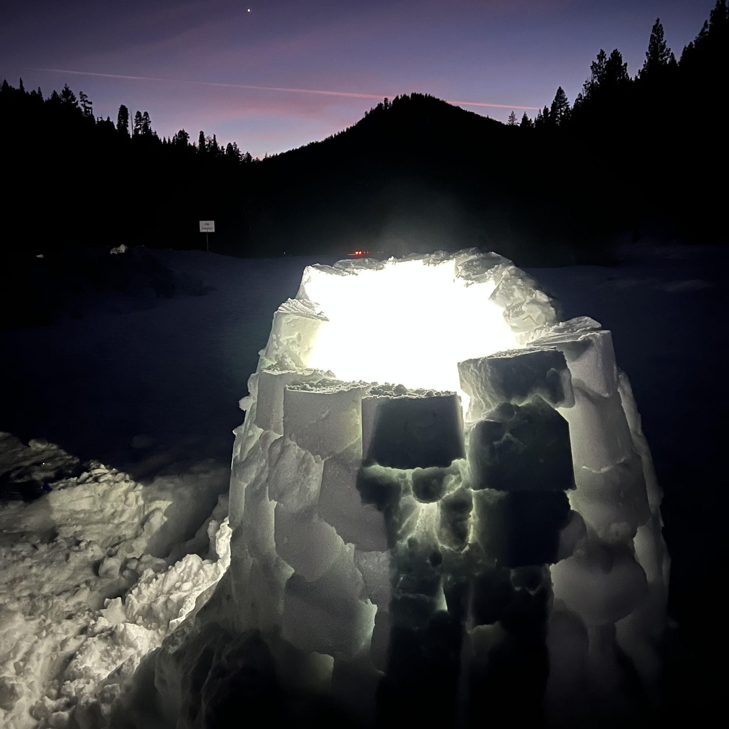 January 3, 2022 Spontaneous trip to Leavenworth, WA. We decided to stop on the side of the road and build an igloo!