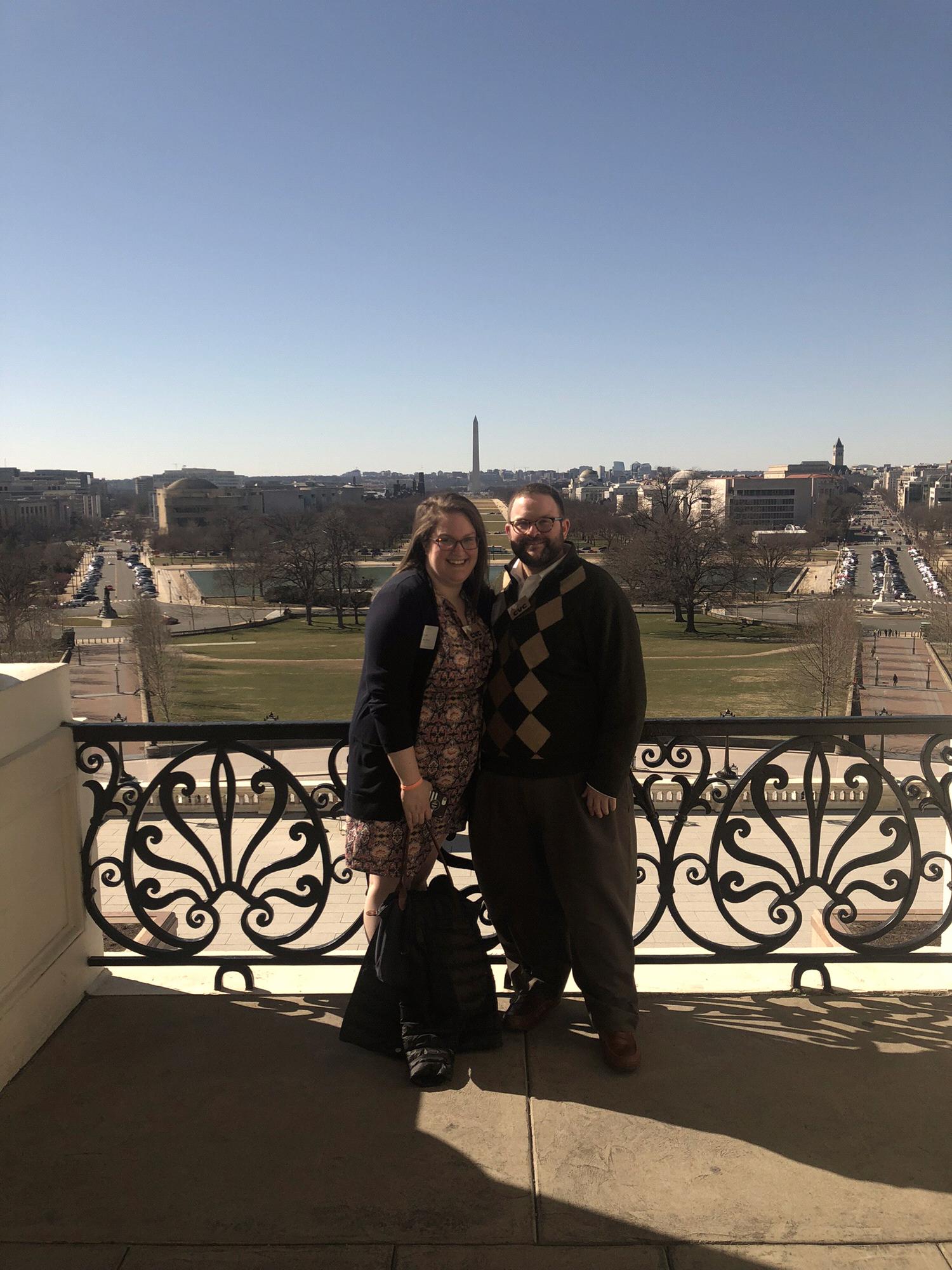 A picture from a surprise tour of the Speaker's Balcony, hours before Jason would propose in the same place!