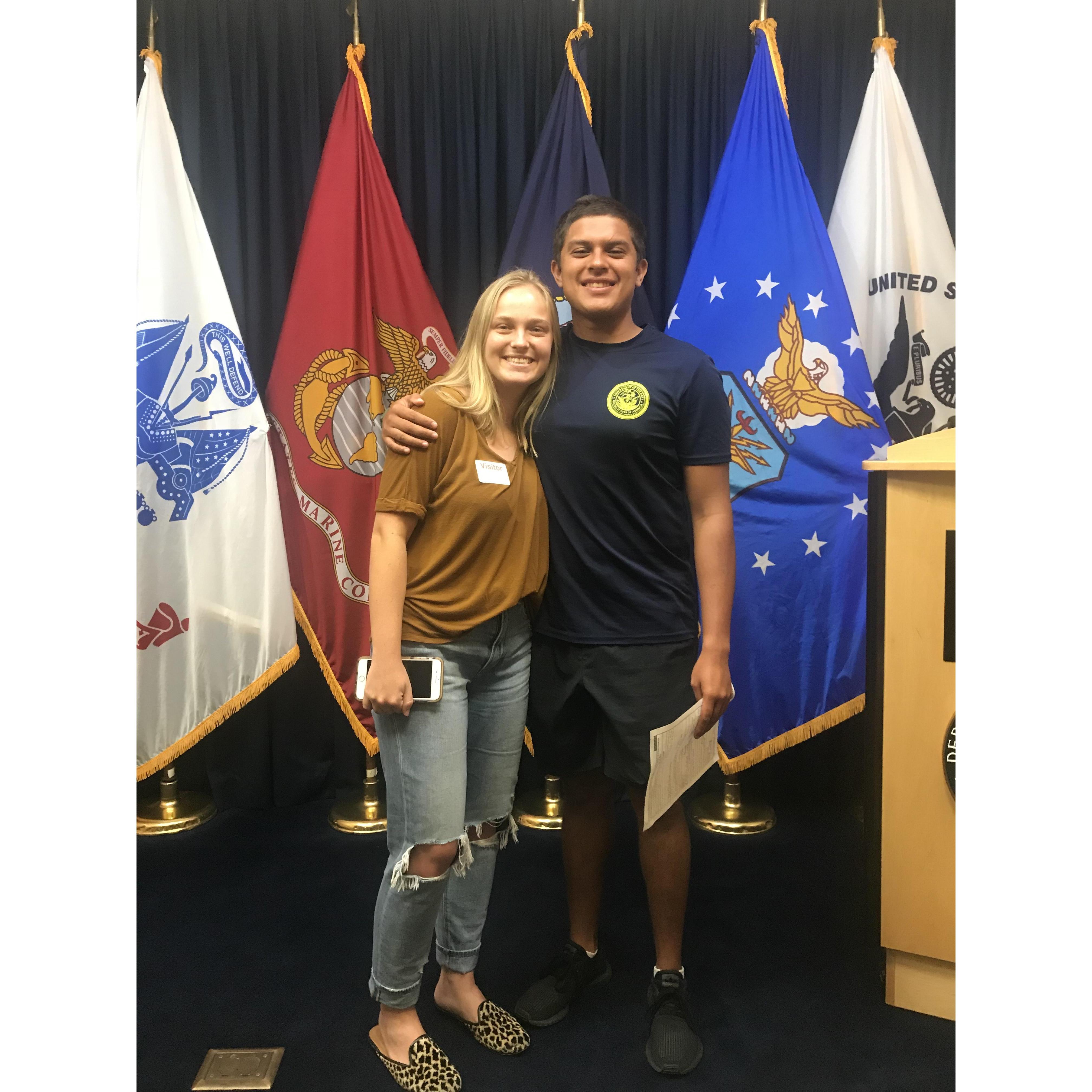 The day Marco left for basic training, July 2018