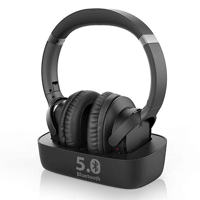 Avantree Ensemble Wireless Headphones for TV Watching w/Bluetooth 5.0 Transmitter & Charging Dock (Digital Optical AUX RCA), Over Ear Headset for Seniors, 35 Hrs Audio Playtime, Plug n Play, No Delay