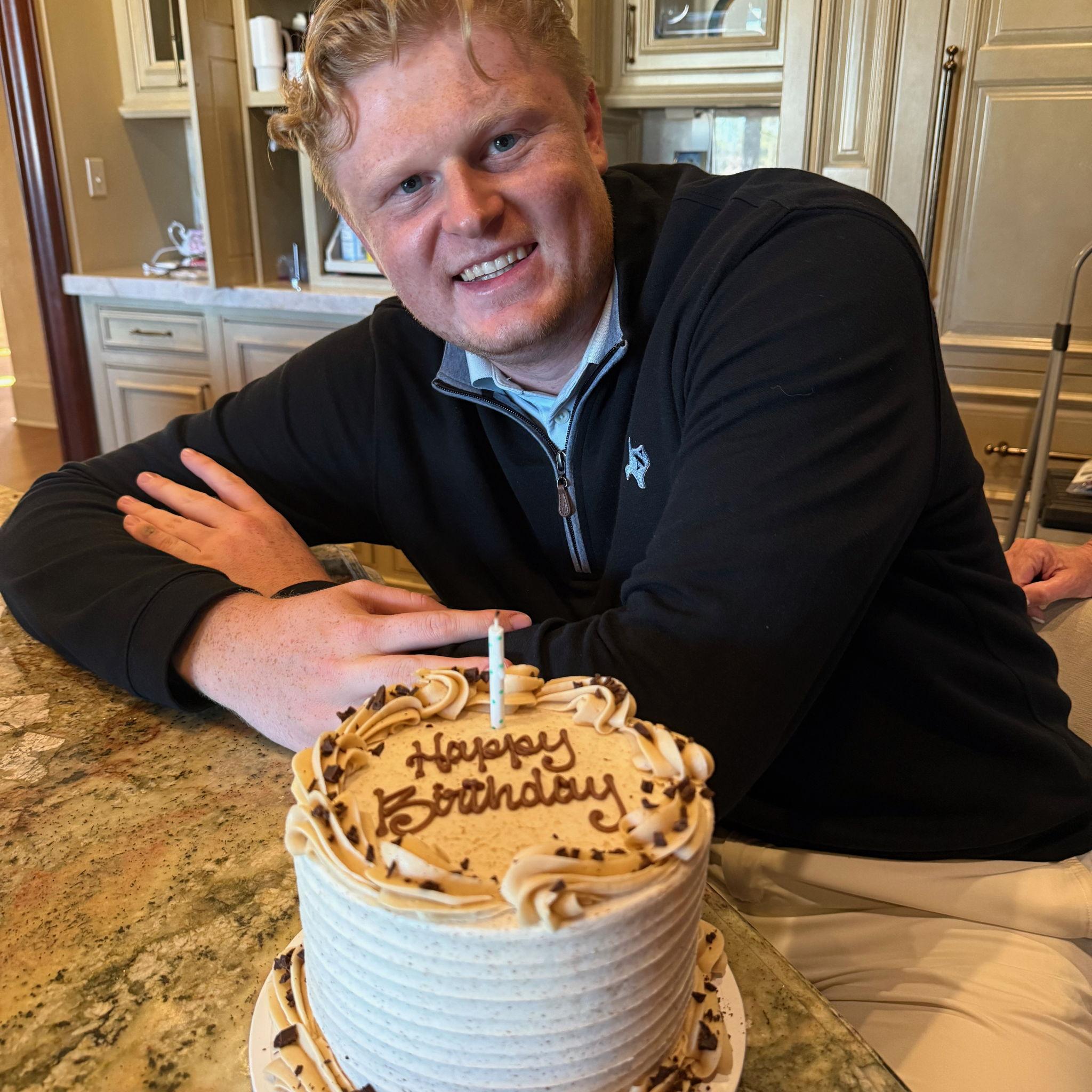 November 2025: Dallas' birthday- golf day and coffee cake!