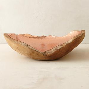 Hammered Copper & Teak Bowl, Large