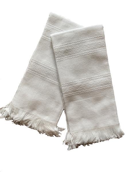 HIBISCUS LINENS ALL COTTON HANDWOVEN TOWEL IN WHITE