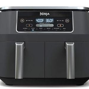 Ninja DZ201 Foodi 8 Quart 6-in-1 DualZone 2-Basket Air Fryer with 2 Independent Frying Baskets, Match Cook & Smart Finish to Roast, Broil, Dehydrate & More for Quick, Easy Meals, Grey
