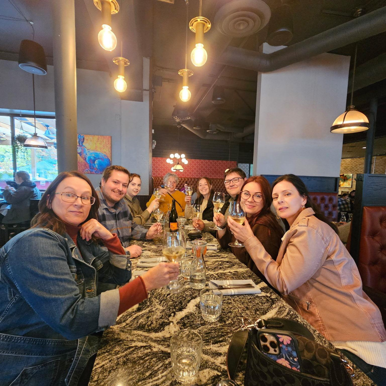 Celebrating after I bought my dress!