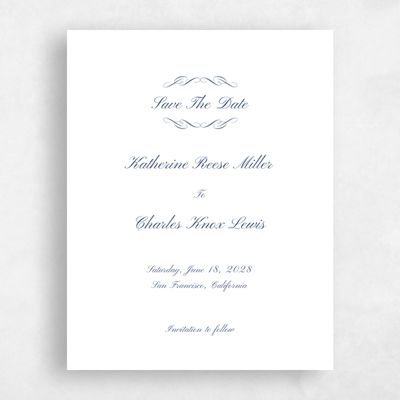 Navy, Blue Wedding Save the Date - Abbey Frame Letterpress