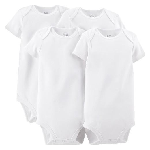 Baby 4pk Short Sleeve Bodysuit - Just One You™ Made by Carter's® White