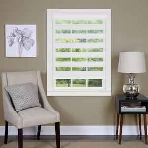 34 in. W x 72 in. L Celestial Light Filtering White Cordless Double Layered Privacy Roller Shade
