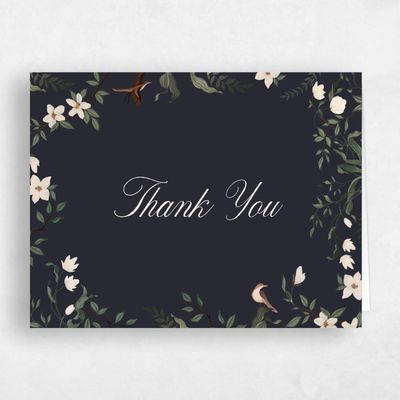 Ebony, Black Wedding Thank You - Oiseau Landscape