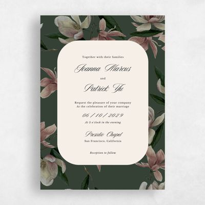 Deep Forest, Green Wedding Invitation - Gratia Portrait
