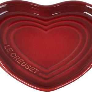 Le Creuset Stoneware Heart Shaped Spoon Rest, 5", Cerise