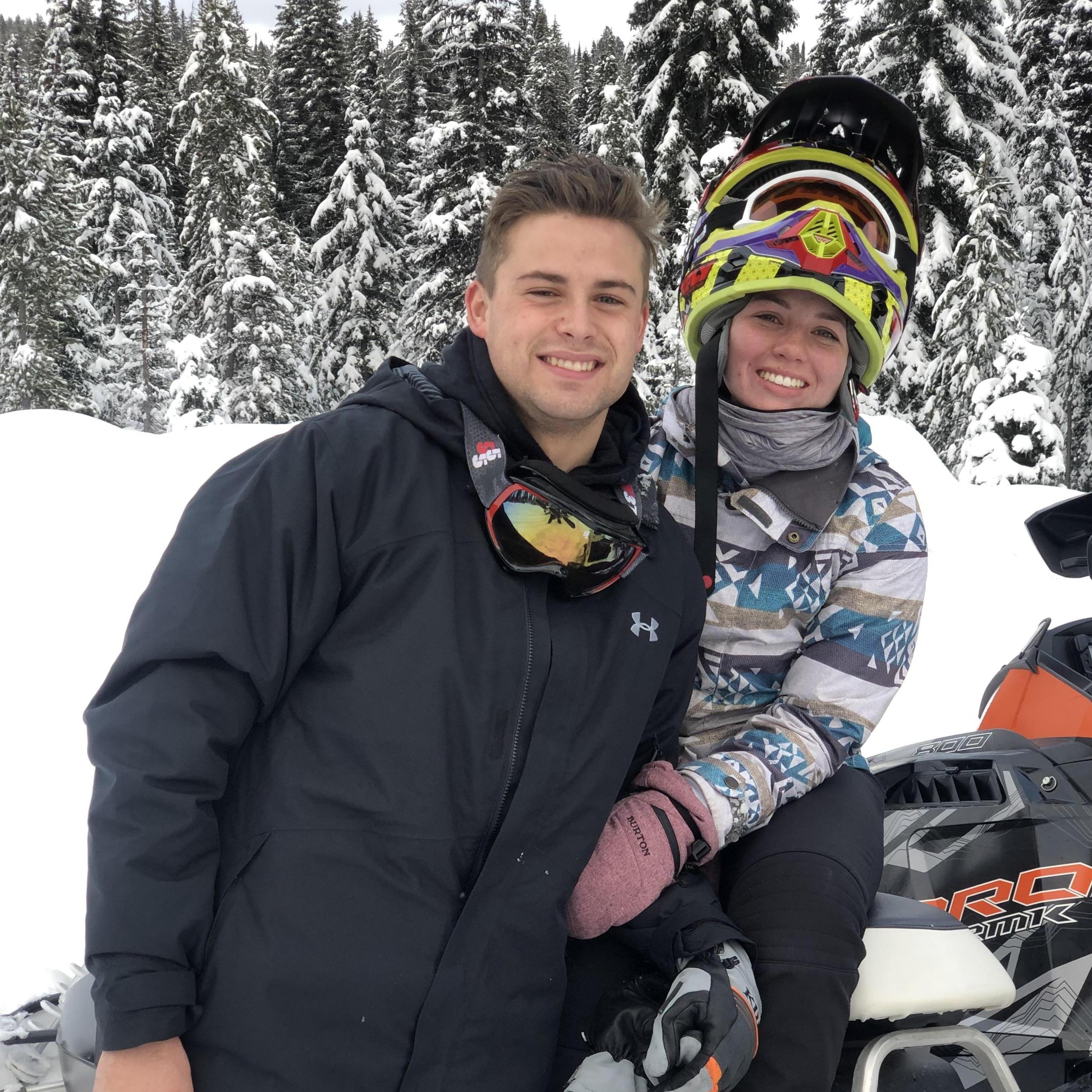 McCall ID. Snowmobiling with Camri's family