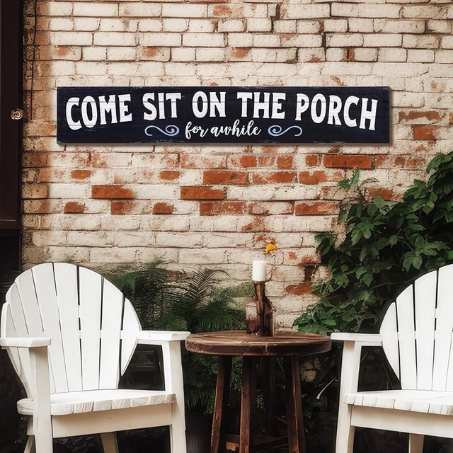 Memorywuu 1 Pack Come Sit on the Porch Sign Outdoor Wooden 46.5 x 8 Inches Welcome Sign Front Porch Decorations Outdoor Farmhouse Rustic Porch Welcome Sign Horizontal Board over a Door or Porch Deck