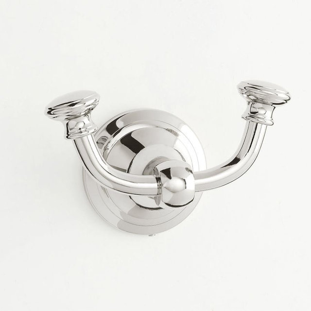 Mercer Double Wall Hook, Polished Nickel