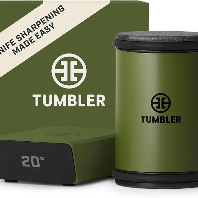 TUMBLER Pro Rolling Knife Sharpener™ - Knife Sharpening Made Easy - Ultimate Gift for Father's Day - Kit with Removable Disc System - 4-Layer Diamond Sharpening Disc & EdgeBoost Ceramic Disc (Green)