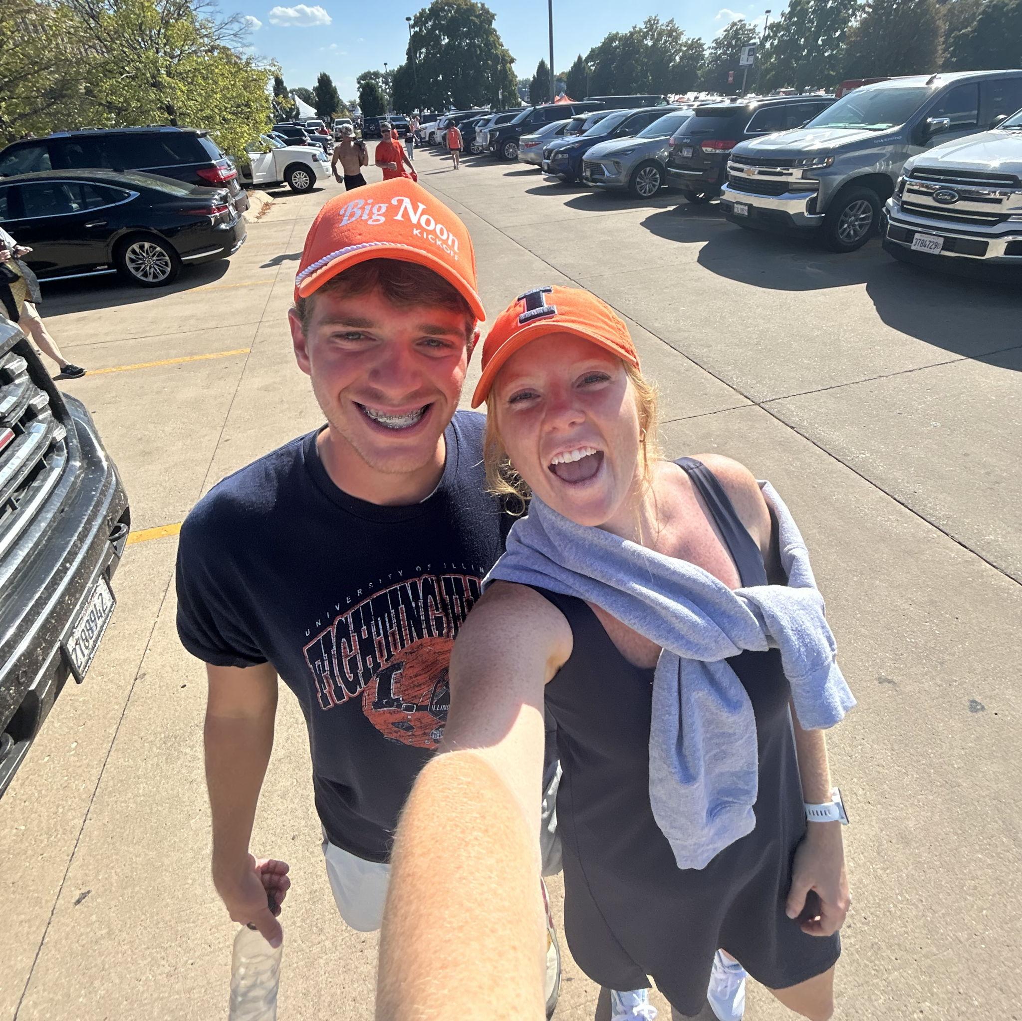 go illini! you'll catch us (mostly micah) just like this every game day!