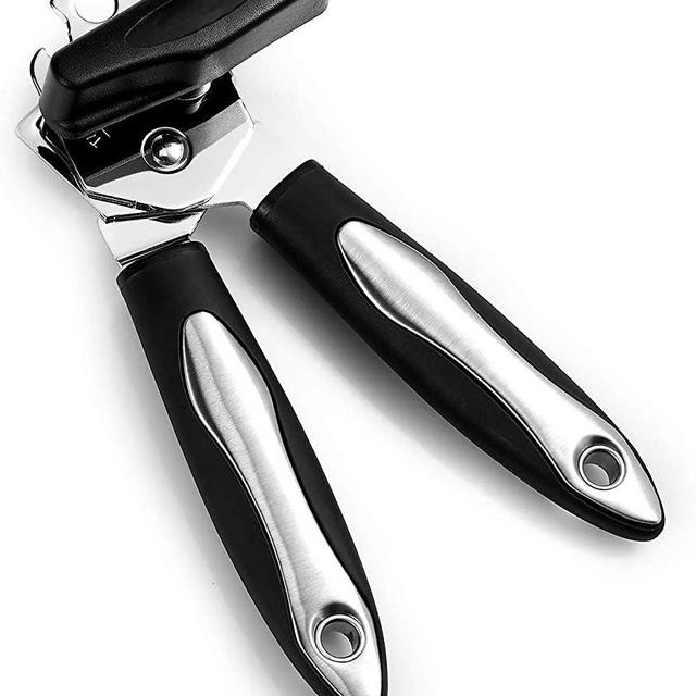 T-mark Manual Can Opener Food Grade Stainless Steel, 3-In-1 Manual Can Openers, Cordless Tin Opener with Lids off Jar Opener and Bottle Opener in One, Smooth Edge and Heavy Duty Sharp Blade