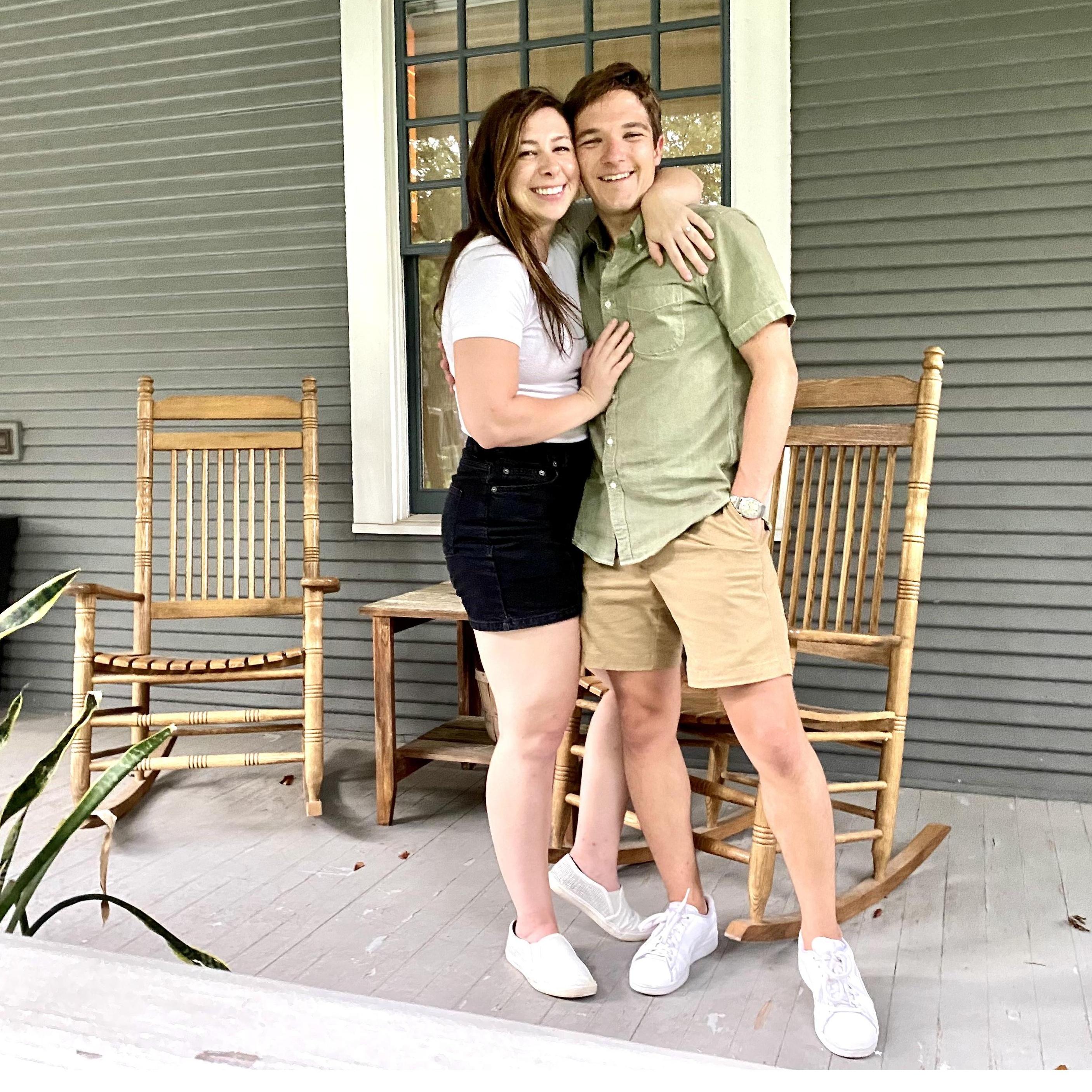 Andrew proposed right here in these rocking chairs after a morning spent drinking coffee on the porch. Nothing could have been more perfect.