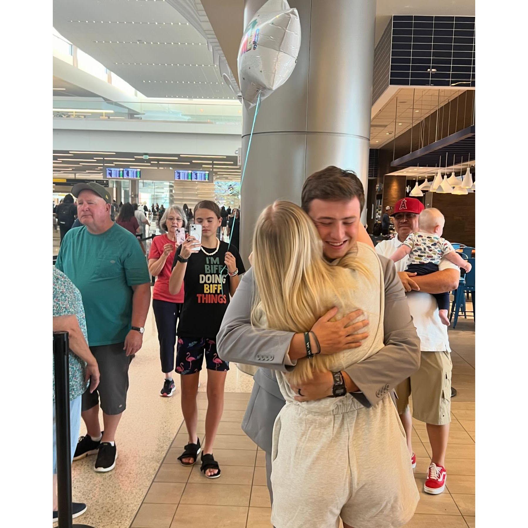 This picture is from the day Parker returned from his Mission