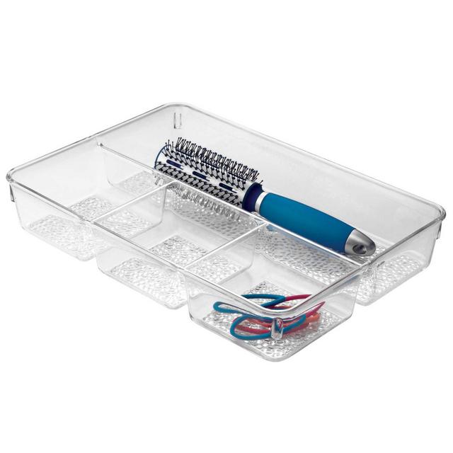 InterDesign® Rain 4-Compartment Tray in Clear