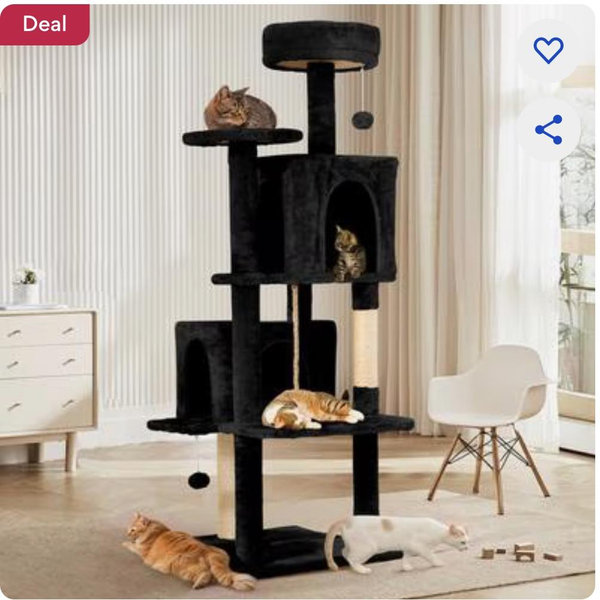TSCOMON Multi-Level 58-in Plush Cat Tree & Condo