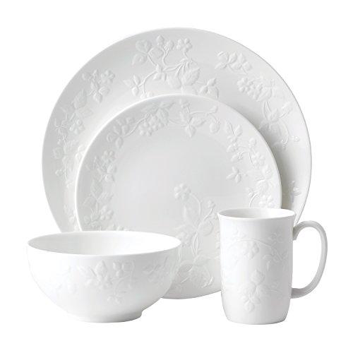 Wedgwood 40030418 4 Piece Place Setting, Wild Strawberry White