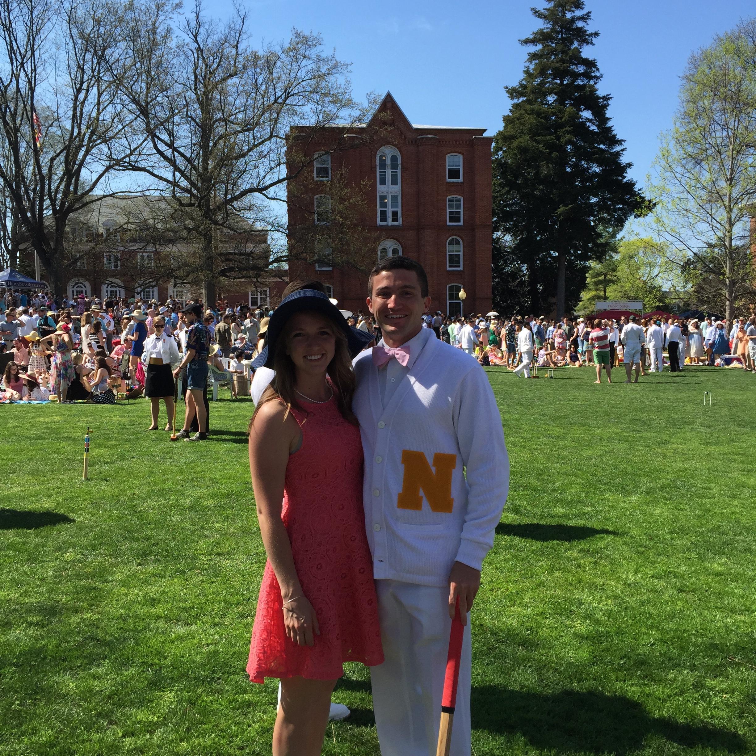 Geoff played croquet at the annual Naval Academy match against St. John's College, April 2015