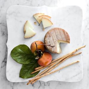 Scalloped White Marble Cheese Board