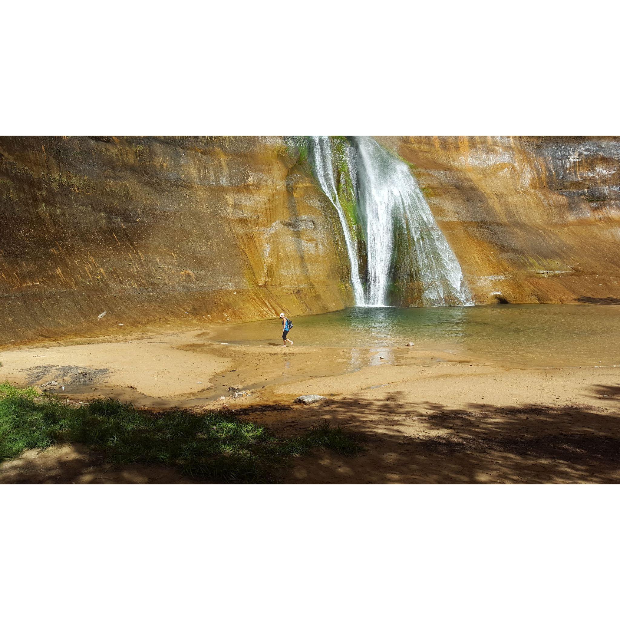 Cooling off in the Lower Calf Creek Falls