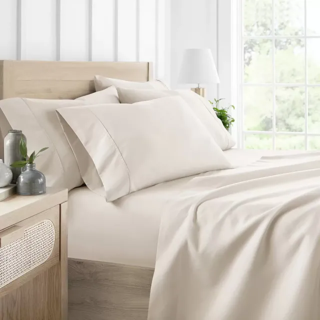 Solid 6 Piece Sheet Set - Ultra Soft - Becky Cameron , Ivory, California King