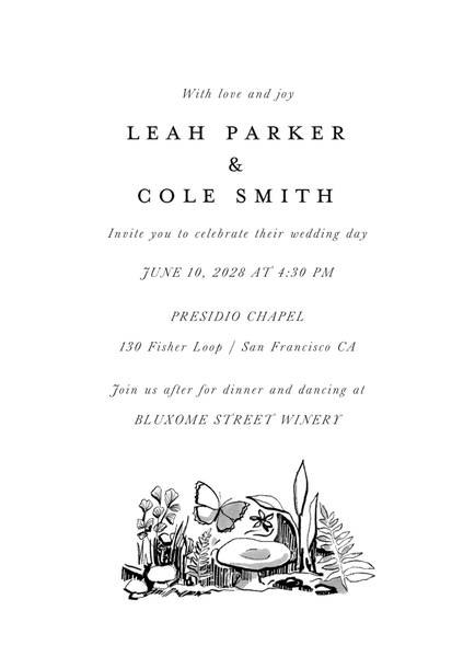Kalinda Classic | Black | Zola Wedding Invitations