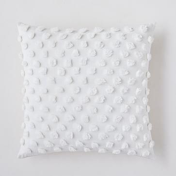Candlewick Pillow Cover, 24"x24", White, Set of 2