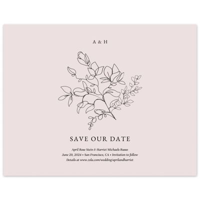 Light Mauve, Pink Wedding Digital Save the Date - Essenza Landscape