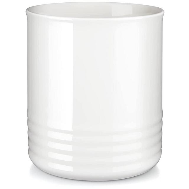 ALELION Kitchen Utensil Holder, 7.2″Farmhouse Utensil Holder for Kitchen Counter, Large Ceramic Cooking Utensil Holder for Home Kitchen Decor, Utensil Caddy for Kitchen Tools, Christmas Gift, White