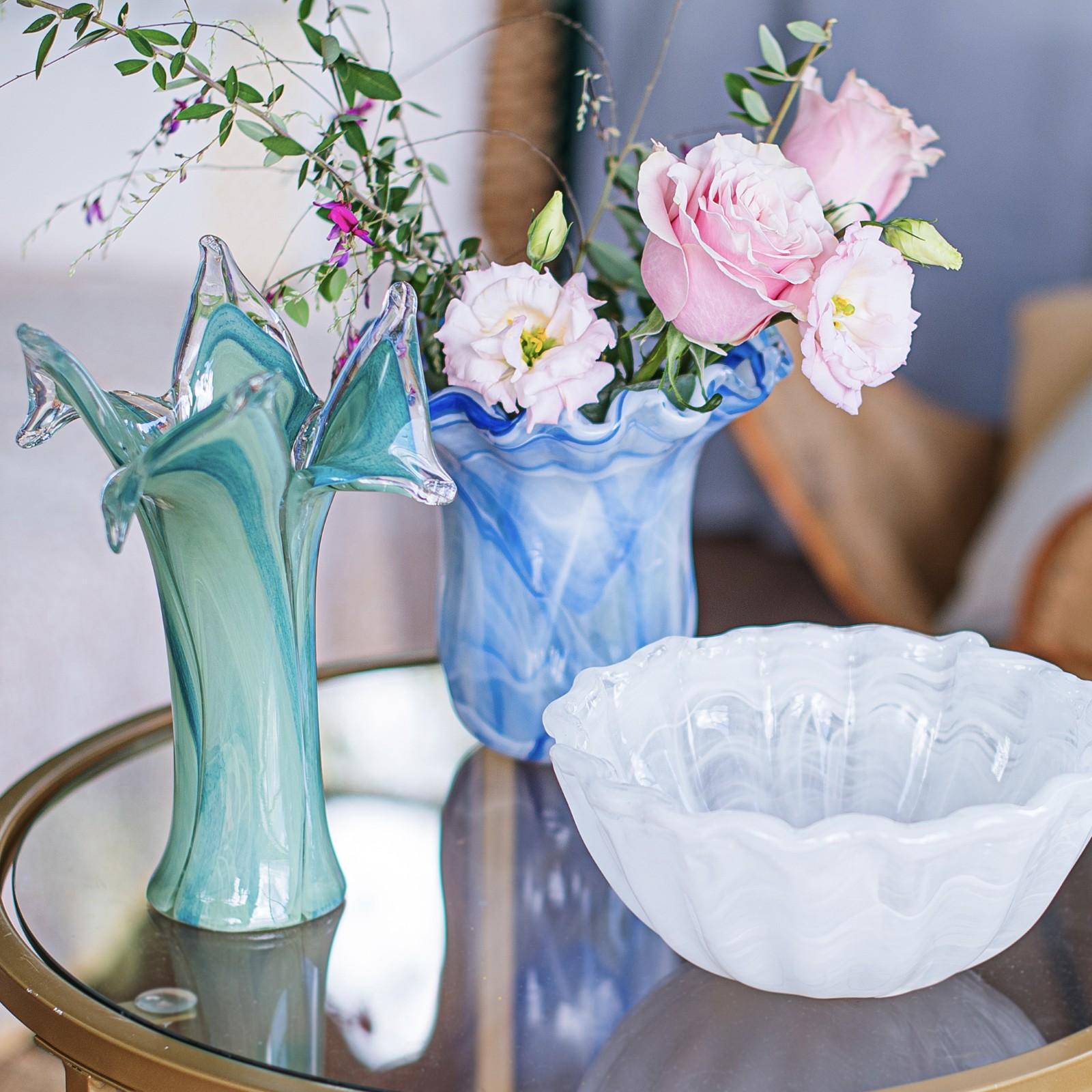 VIETRI, Onda Glass Twisted Flower Vase | Zola