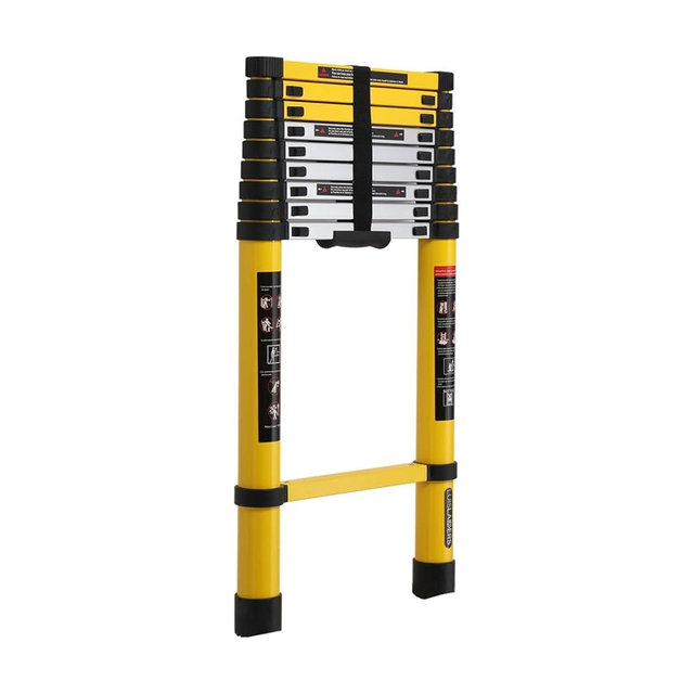 LUISLADDERS Telescoping Ladder, 12.5ft Aluminum Extension Folding Telescopic Ladder Lightweight 330lbs Max Capacity, Multi Purpose RV Ladder for Outdoor Work