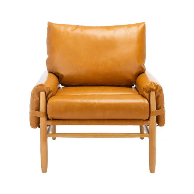 Oslo Mid Century Arm Chair - ACH4509 - Caramel/Natural - Safavieh