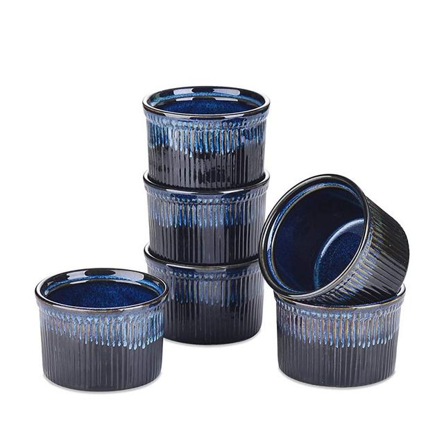 vancasso Ramekins, 6 Pcs 10 oz Custard Cup, Ramekins For Creme Brulee,Small Souffle Dishes, Baking Cups For Creme Brulee, Cupcakes And Pudding