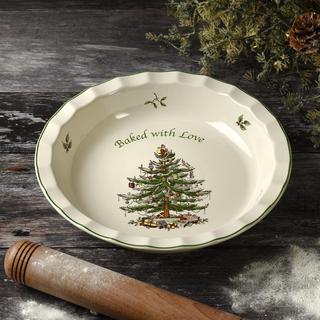 Christmas Tree "Baked with Love" Pie Dish