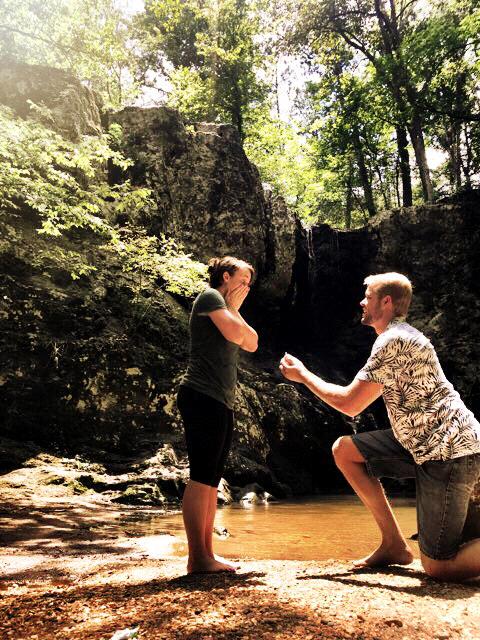 Funny story.. this picture wasn’t the real proposal. No pictures/videos were taken at the actual proposal. we decided to reenact it in Georgia. It was a very sweet proposal at dinner. #DigiornoPizza