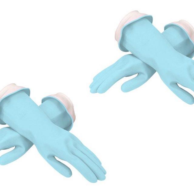 NEW! Casabella Premium"WaterBlock" Gloves Blue 2 Pair(4 Gloves) (Medium)
