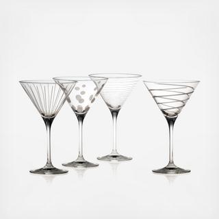 Cheers Martini Glass, Set of 4