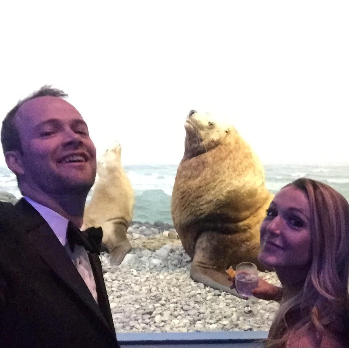 I announced to Claire before this black tie event that I had been calling her my girlfriend.  Then we went inside and pretended to be the animals together.