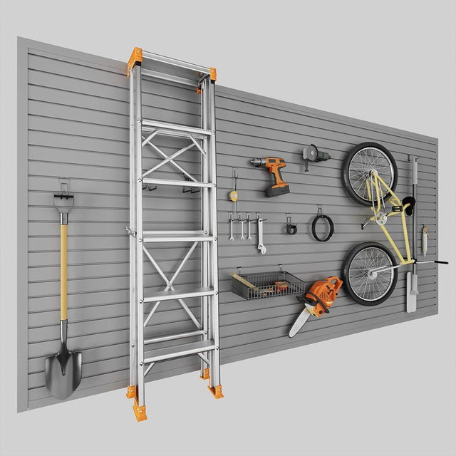 Ginchain 4 x 8 FT Slatwall Panel Garage Wall Organizer, Heavy Duty Slat Wall Paneling Sheets, Interlocking PVC Panels, Garage Slatwall for Tool Organization Mounted Storage Systems