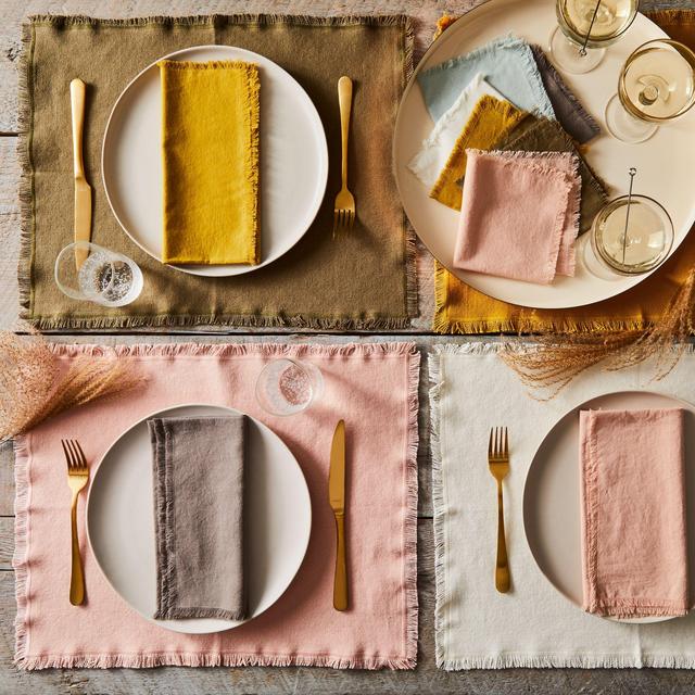 Simple Cotton Table Linens (Set of 4 in Ivory)