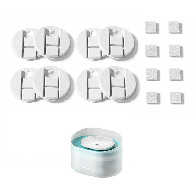 PETLIBRO Replacement Filters for Capsule Dog Fountain PLWF008, 4 Month Set of Filters for Dog Water Dispensers, 8 Count Pack, White