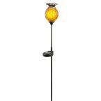 Solar Orange Outdoor Integrated LED Landscape Path Light with Glass Pineapple