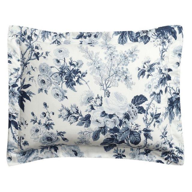 Blue/White Garden Floral Percale Shams, Standard, Set of 2