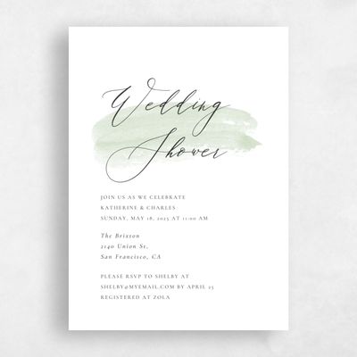 Mint, Green Wedding Wedding Shower Invitation - Violin Stroke
