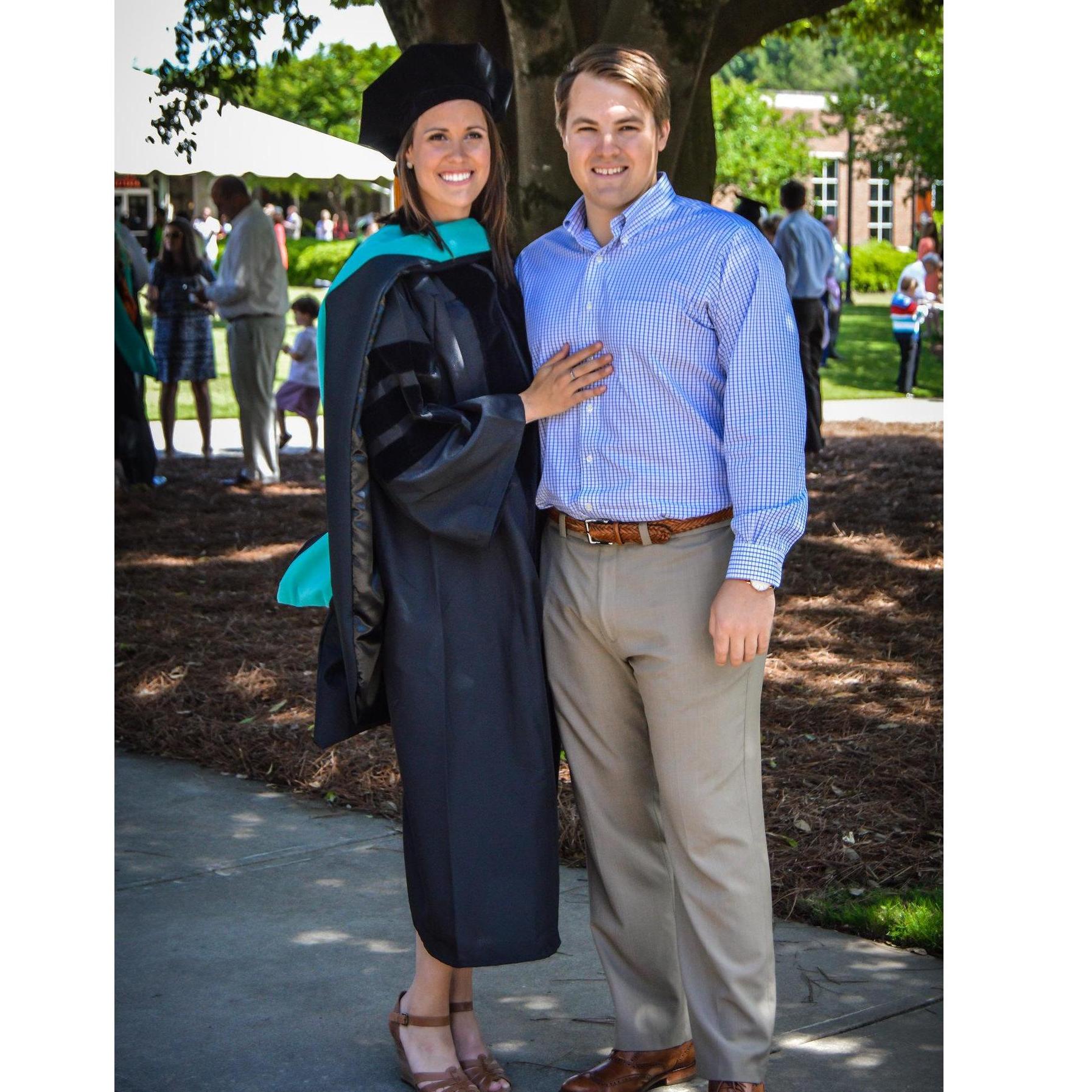Looking sharp at Brie's PT school graduation in 2016-- looking forward to Joe's business school graduation in June!
